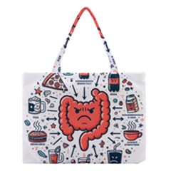 Health Gut Health Intestines Colon Body Liver Human Lung Junk Food Pizza Medium Tote Bag by Maspions