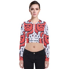 Health Gut Health Intestines Colon Body Liver Human Lung Junk Food Pizza Long Sleeve Zip Up Bomber Jacket