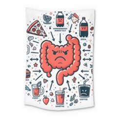 Health Gut Health Intestines Colon Body Liver Human Lung Junk Food Pizza Small Tapestry by Maspions