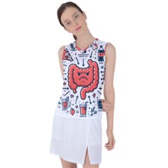 Health Gut Health Intestines Colon Body Liver Human Lung Junk Food Pizza Women s Sleeveless Sports Top