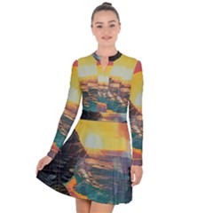 Pretty Art Nice Long Sleeve Panel Dress