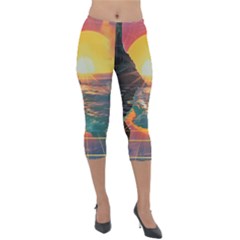 Pretty Art Nice Lightweight Velour Capri Leggings 