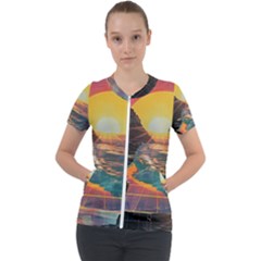 Pretty Art Nice Short Sleeve Zip Up Jacket by Maspions