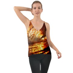 Wave Art Mood Water Sea Beach Chiffon Cami