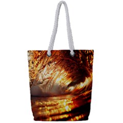 Wave Art Mood Water Sea Beach Full Print Rope Handle Tote (small)