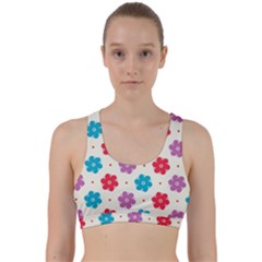 Abstract Art Pattern Colorful Artistic Flower Nature Spring Back Weave Sports Bra