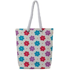 Abstract Art Pattern Colorful Artistic Flower Nature Spring Full Print Rope Handle Tote (small)