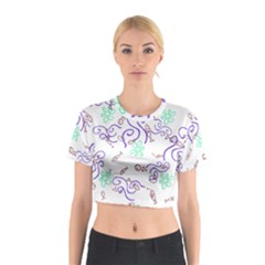 Fish Lilies Sea Aquatic Flowers Algae Bubble Animal Wildlife Nature Ocean Cotton Crop Top