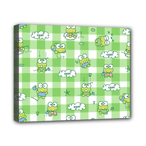 Frog Cartoon Pattern Cloud Animal Cute Seamless Canvas 10  X 8  (stretched) by Bedest