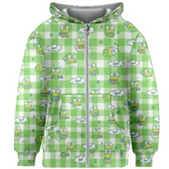 Frog Cartoon Pattern Cloud Animal Cute Seamless Kids  Zipper Hoodie Without Drawstring by Bedest