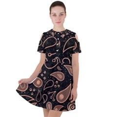 Background Beautiful Decorative Wallpaper Decor Backdrop Digital Graphic Design Trends Unique Style Short Sleeve Shoulder Cut Out Dress  by Bedest