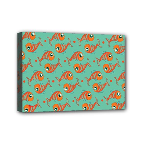 Cute Fish Underwater Sea Ocean Nature Aquarium Goldfish Marine Water Mini Canvas 7  X 5  (stretched) by Bedest