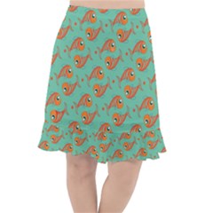 Cute Fish Underwater Sea Ocean Nature Aquarium Goldfish Marine Water Fishtail Chiffon Skirt by Bedest