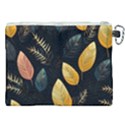 Gold Yellow Leaves Fauna Dark Background Dark Black Background Black Nature Forest Texture Wall Wall Canvas Cosmetic Bag (XXL) View2