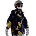 Gold Yellow Leaves Fauna Dark Background Dark Black Background Black Nature Forest Texture Wall Wall Women s Zip Ski and Snowboard Waterproof Breathable Jacket View3