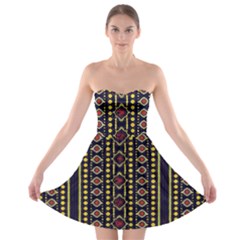 Background Art Pattern Design Strapless Bra Top Dress