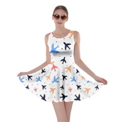 Airplane Pattern Plane Aircraft Fabric Style Simple Seamless Skater Dress by Bedest