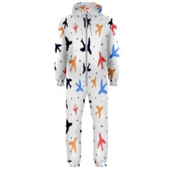 Airplane Pattern Plane Aircraft Fabric Style Simple Seamless Hooded Jumpsuit (men) by Bedest