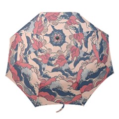 Waves Ocean Sea Water Pattern Rough Seas Digital Art Nature Nautical Folding Umbrellas