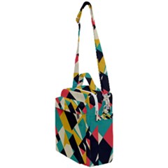 Geometric Pattern Retro Colorful Abstract Crossbody Day Bag by Bedest