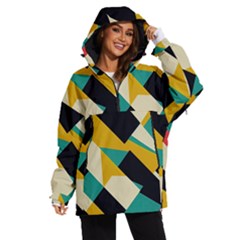 Geometric Pattern Retro Colorful Abstract Women s Ski And Snowboard Waterproof Breathable Jacket