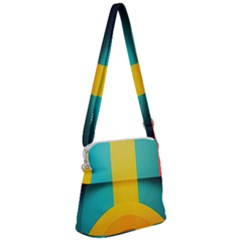 Colorful Rainbow Pattern Digital Art Abstract Minimalist Minimalism Zipper Messenger Bag