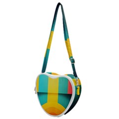 Colorful Rainbow Pattern Digital Art Abstract Minimalist Minimalism Heart Shoulder Bag