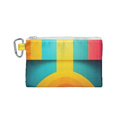 Colorful Rainbow Pattern Digital Art Abstract Minimalist Minimalism Canvas Cosmetic Bag (small) by Bedest