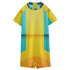 Colorful Rainbow Pattern Digital Art Abstract Minimalist Minimalism Kids  Boyleg Half Suit Swimwear