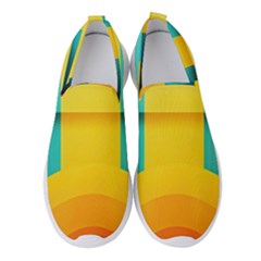 Colorful Rainbow Pattern Digital Art Abstract Minimalist Minimalism Women s Slip On Sneakers