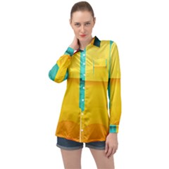 Colorful Rainbow Pattern Digital Art Abstract Minimalist Minimalism Long Sleeve Satin Shirt