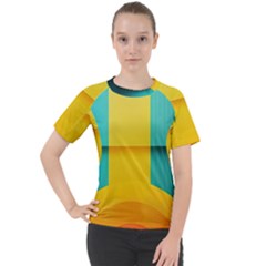 Colorful Rainbow Pattern Digital Art Abstract Minimalist Minimalism Women s Sport Raglan T-Shirt