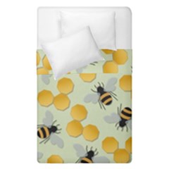 Bees Pattern Honey Bee Bug Honeycomb Honey Beehive Duvet Cover Double Side (Single Size)