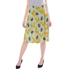 Bees Pattern Honey Bee Bug Honeycomb Honey Beehive Midi Beach Skirt