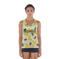 Bees Pattern Honey Bee Bug Honeycomb Honey Beehive Sport Tank Top 