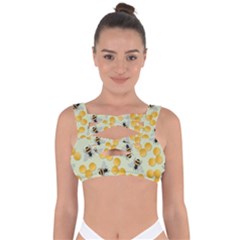 Bees Pattern Honey Bee Bug Honeycomb Honey Beehive Bandaged Up Bikini Top