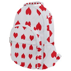 Heart Red Love Valentines Day Rounded Multi Pocket Backpack by Bajindul