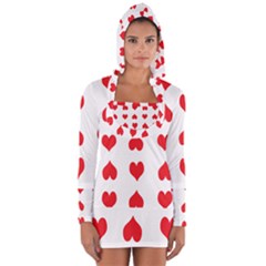 Heart Red Love Valentines Day Long Sleeve Hooded T-shirt by Bajindul