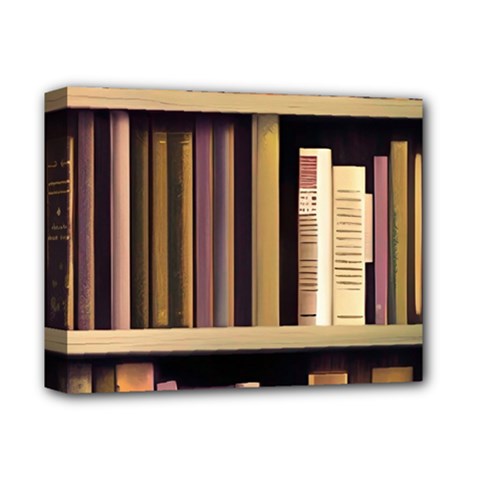 Books Bookshelves Office Fantasy Background Artwork Book Cover Apothecary Book Nook Literature Libra Deluxe Canvas 14  X 11  (stretched) by Posterlux