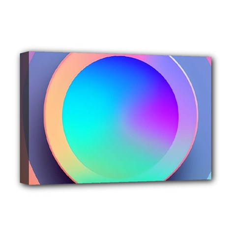 Circle Colorful Rainbow Spectrum Button Gradient Deluxe Canvas 18  X 12  (stretched)