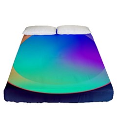 Circle Colorful Rainbow Spectrum Button Gradient Fitted Sheet (queen Size)