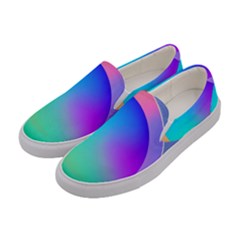 Circle Colorful Rainbow Spectrum Button Gradient Women s Canvas Slip Ons by Maspions