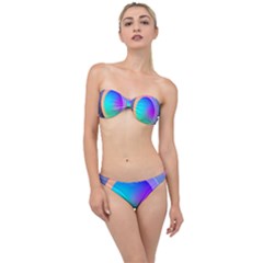 Circle Colorful Rainbow Spectrum Button Gradient Classic Bandeau Bikini Set