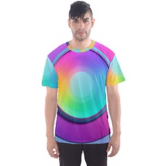 Circle Colorful Rainbow Spectrum Button Gradient Psychedelic Art Men s Sport Mesh T-shirt