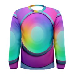 Circle Colorful Rainbow Spectrum Button Gradient Psychedelic Art Men s Long Sleeve T-shirt