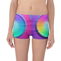 Circle Colorful Rainbow Spectrum Button Gradient Psychedelic Art Boyleg Bikini Bottoms by Maspions