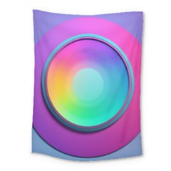 Circle Colorful Rainbow Spectrum Button Gradient Psychedelic Art Medium Tapestry by Maspions