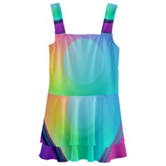 Circle Colorful Rainbow Spectrum Button Gradient Psychedelic Art Kids  Layered Skirt Swimsuit