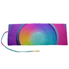 Circle Colorful Rainbow Spectrum Button Gradient Psychedelic Art Roll Up Canvas Pencil Holder (s) by Maspions