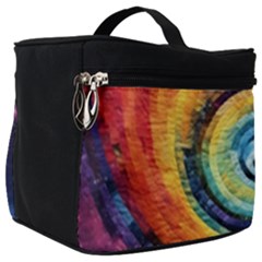 Cosmic Rainbow Quilt Artistic Swirl Spiral Forest Silhouette Fantasy Make Up Travel Bag (big)